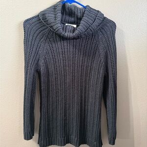 LOFT Charcoal Cowl Neck Sweater
